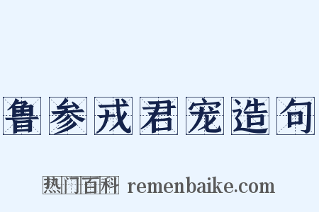 鲁参戎君宠造句是什么意思的图片